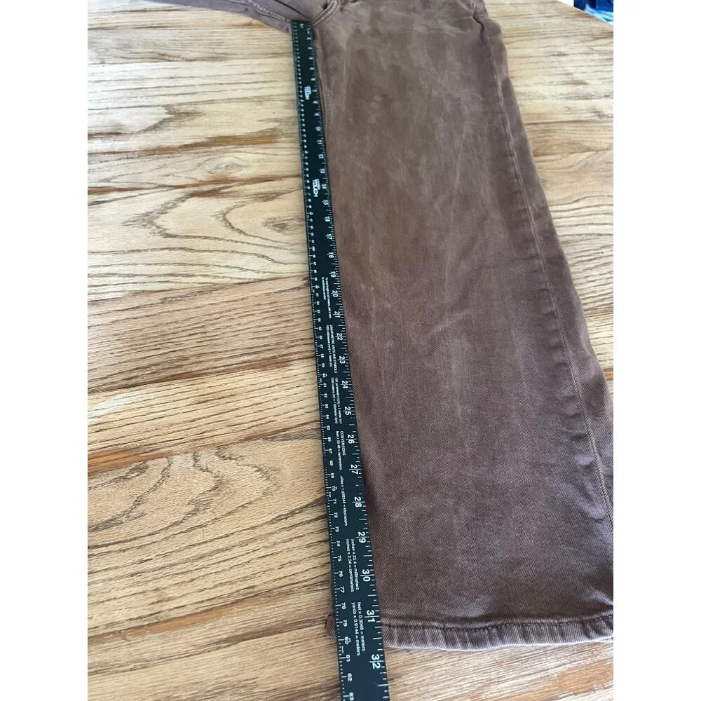 Arizona Jean Co High Rise Skater Jean Juniors 9 Brown Denim Wide Leg